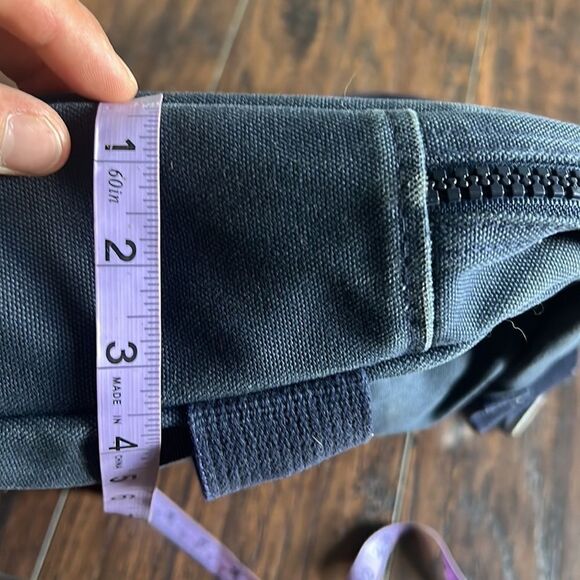 vtg made in USA Land's End canvas Messenger Bag navY blue nice fade in GUC - Picture 14 of 14